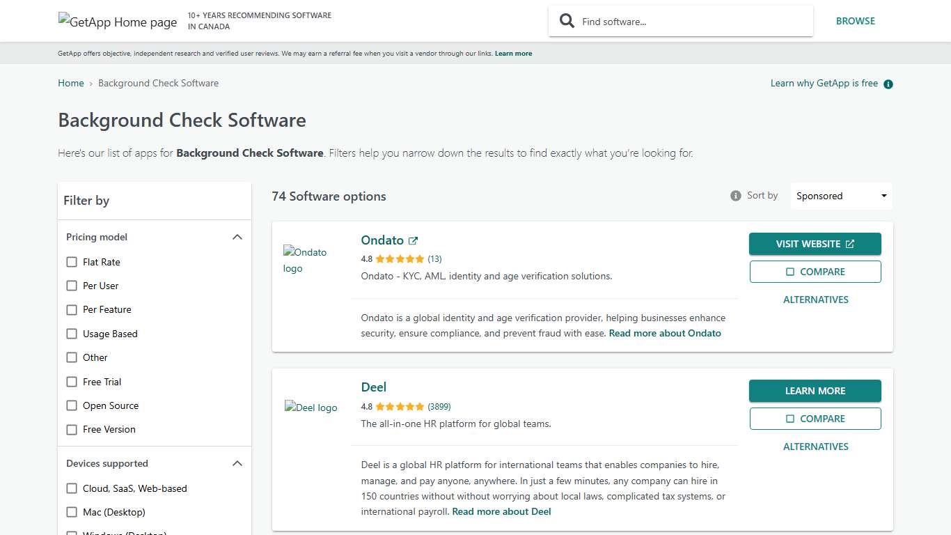 Background Check Software - Top Tools & Providers | GetApp Canada 2026